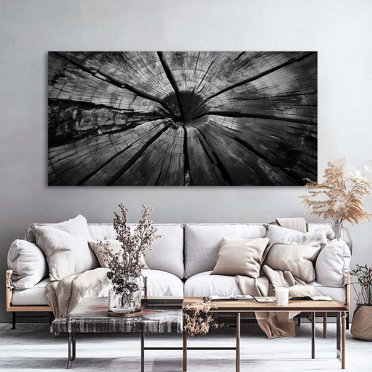 White Black and White Nature Wall Art Art Deco Painting Prints Canvas Artwork Living Room Family Bedroom Office Decor