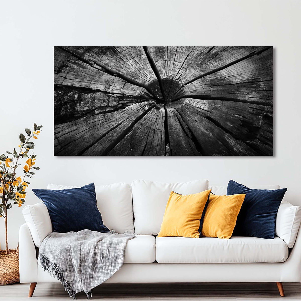 White Black and White Nature Wall Art Art Deco Painting Prints Canvas Artwork Living Room Family Bedroom Office Decor