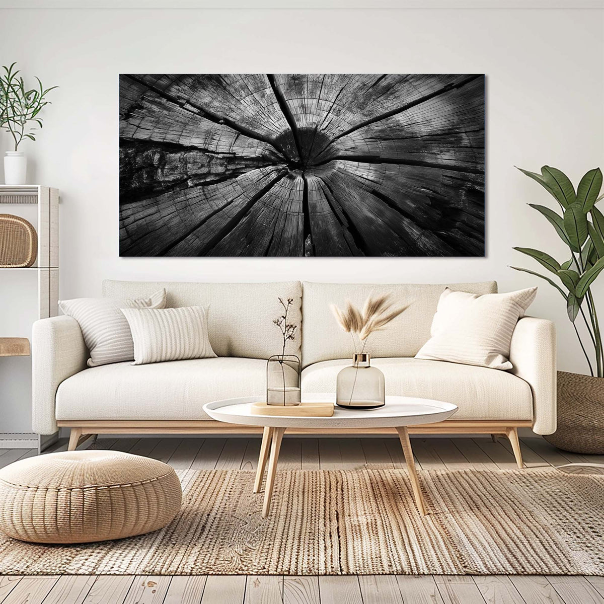 White Black and White Nature Wall Art Art Deco Painting Prints Canvas Artwork Living Room Family Bedroom Office Decor