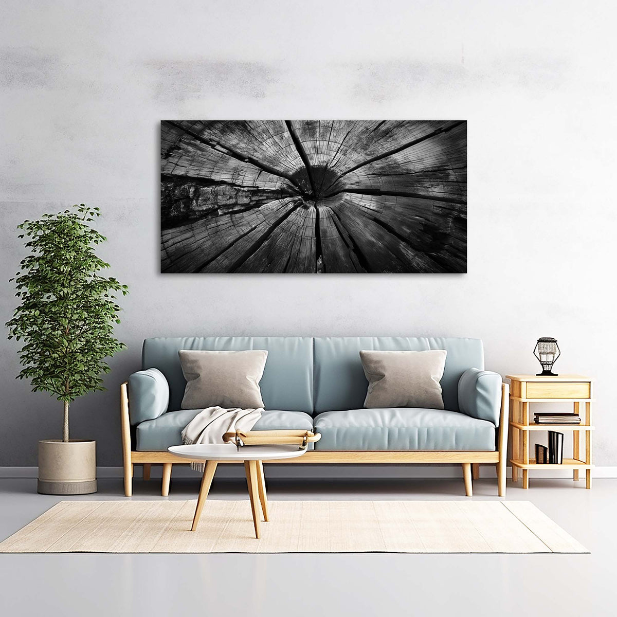 White Black and White Nature Wall Art Art Deco Painting Prints Canvas Artwork Living Room Family Bedroom Office Decor