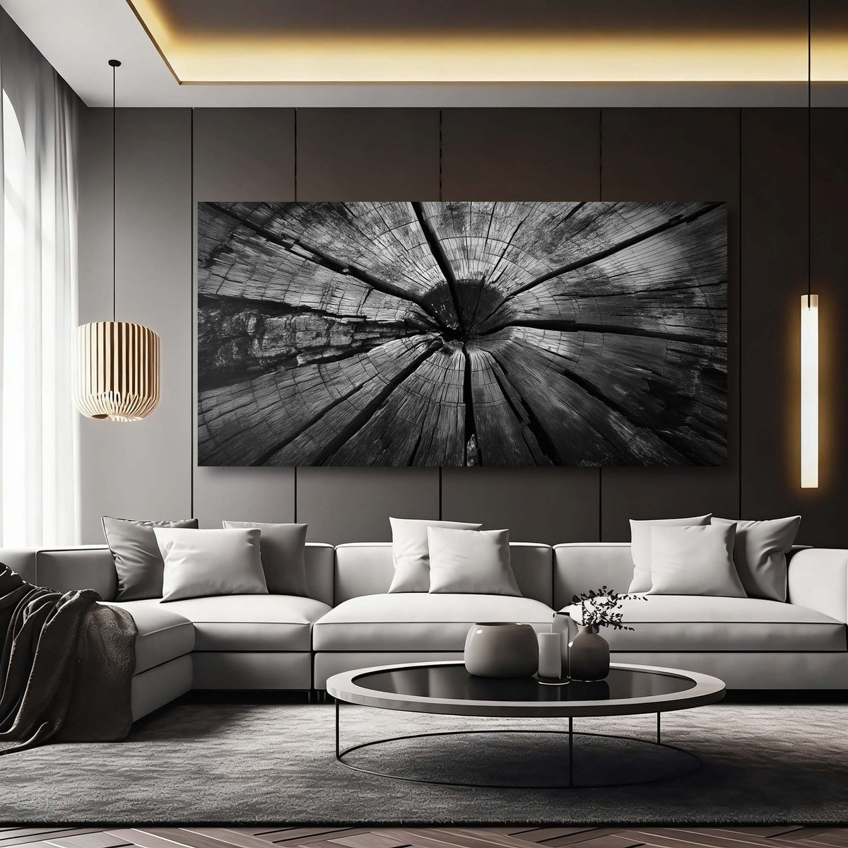 White Black and White Nature Wall Art Art Deco Painting Prints Canvas Artwork Living Room Family Bedroom Office Decor