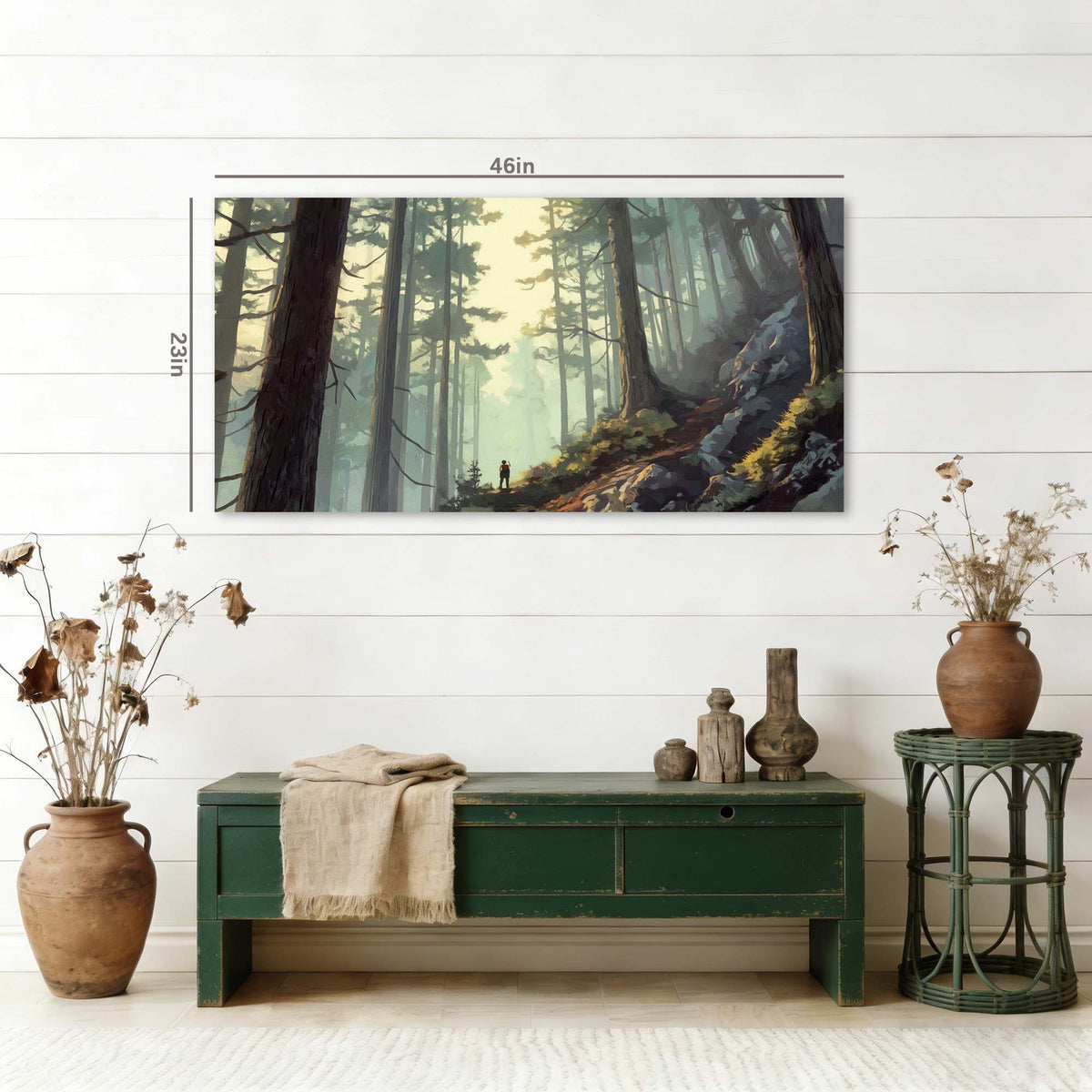 Navy Blue Fantasy Nature Canvas Wall Art for Living Room Prints Artwork Bedroom Office Decor