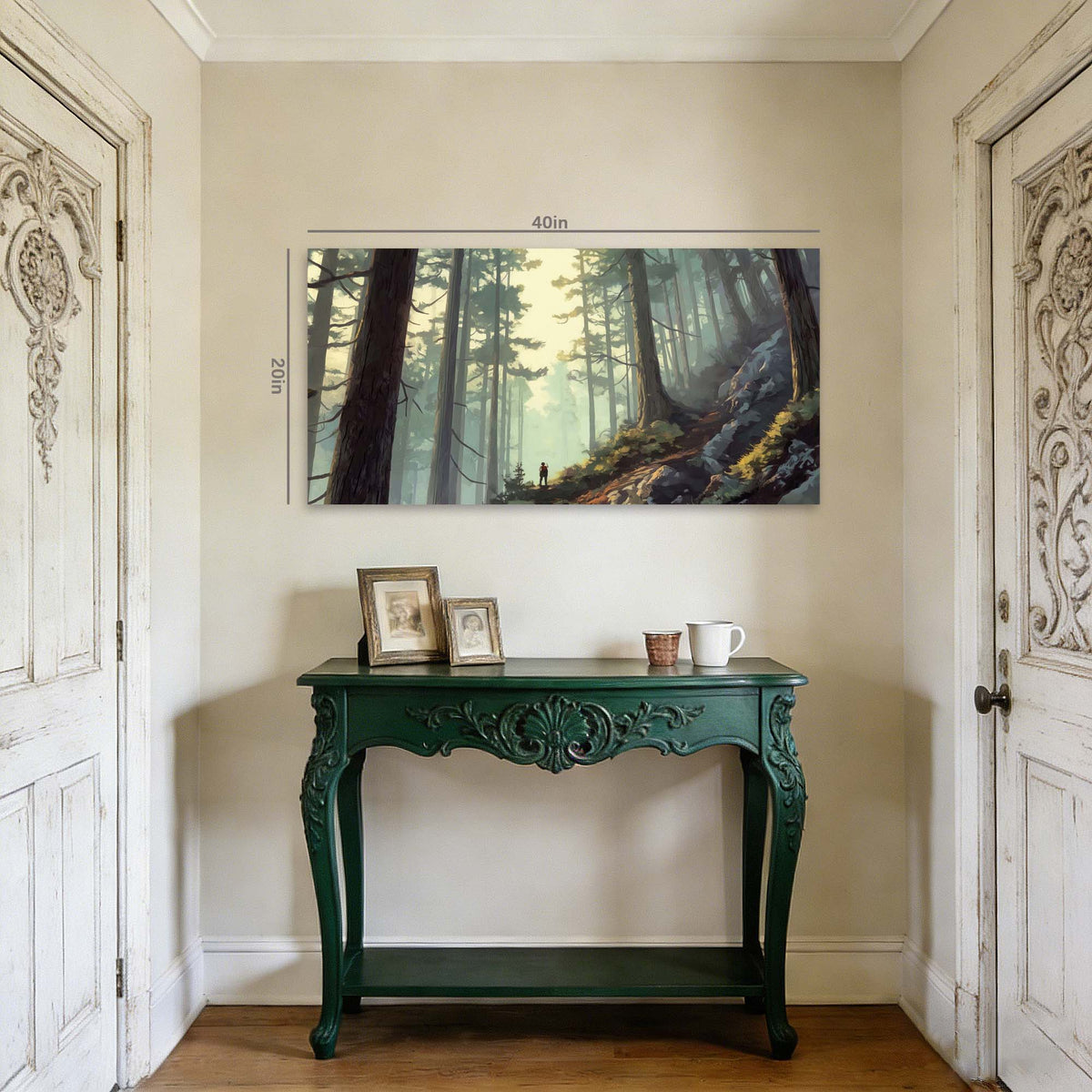 Navy Blue Fantasy Nature Canvas Wall Art for Living Room Prints Artwork Bedroom Office Decor