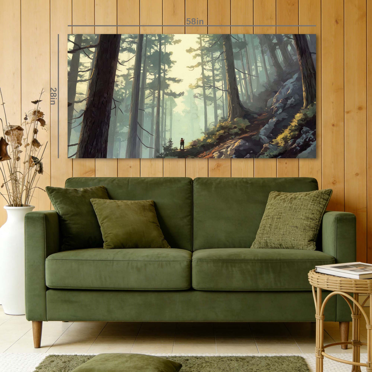 Navy Blue Fantasy Nature Canvas Wall Art for Living Room Prints Artwork Bedroom Office Decor