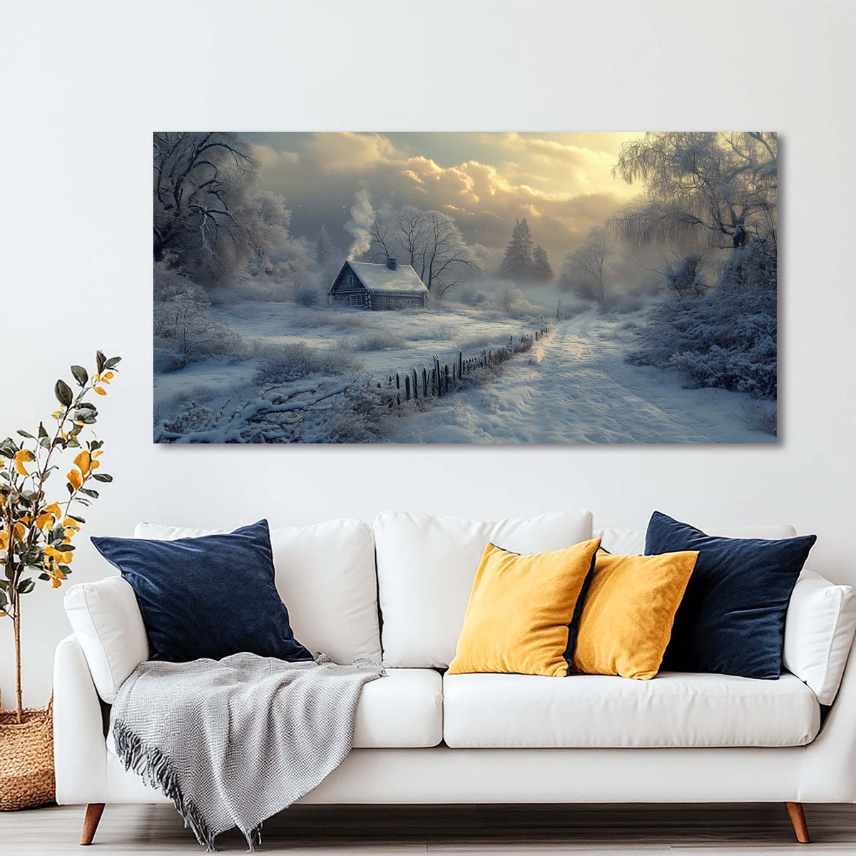 Navy Blue Rustic Nature Wall Art Art Deco Painting Prints Canvas Artwork Living Room Family Bedroom Office Decor