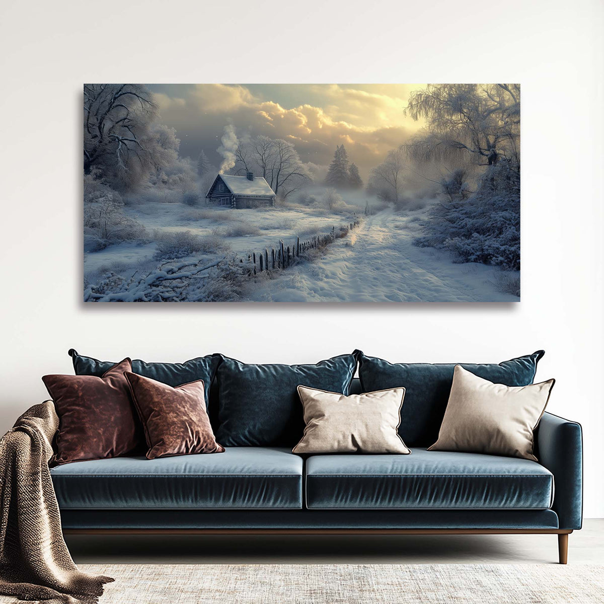 Navy Blue Rustic Nature Wall Art Art Deco Painting Prints Canvas Artwork Living Room Family Bedroom Office Decor