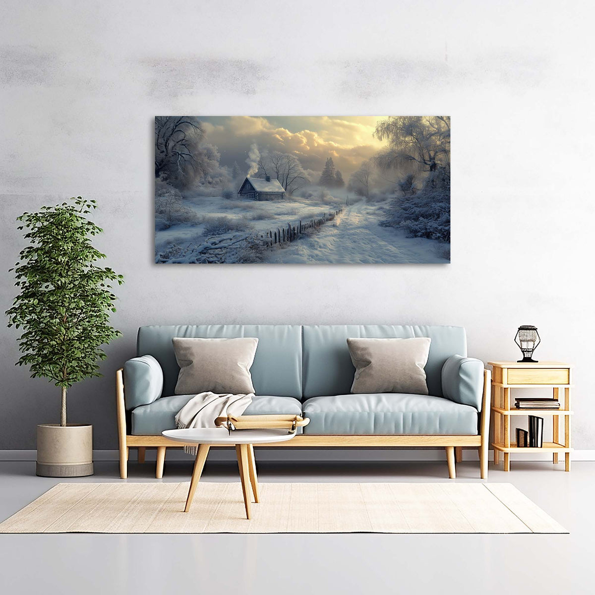 Navy Blue Rustic Nature Wall Art Art Deco Painting Prints Canvas Artwork Living Room Family Bedroom Office Decor