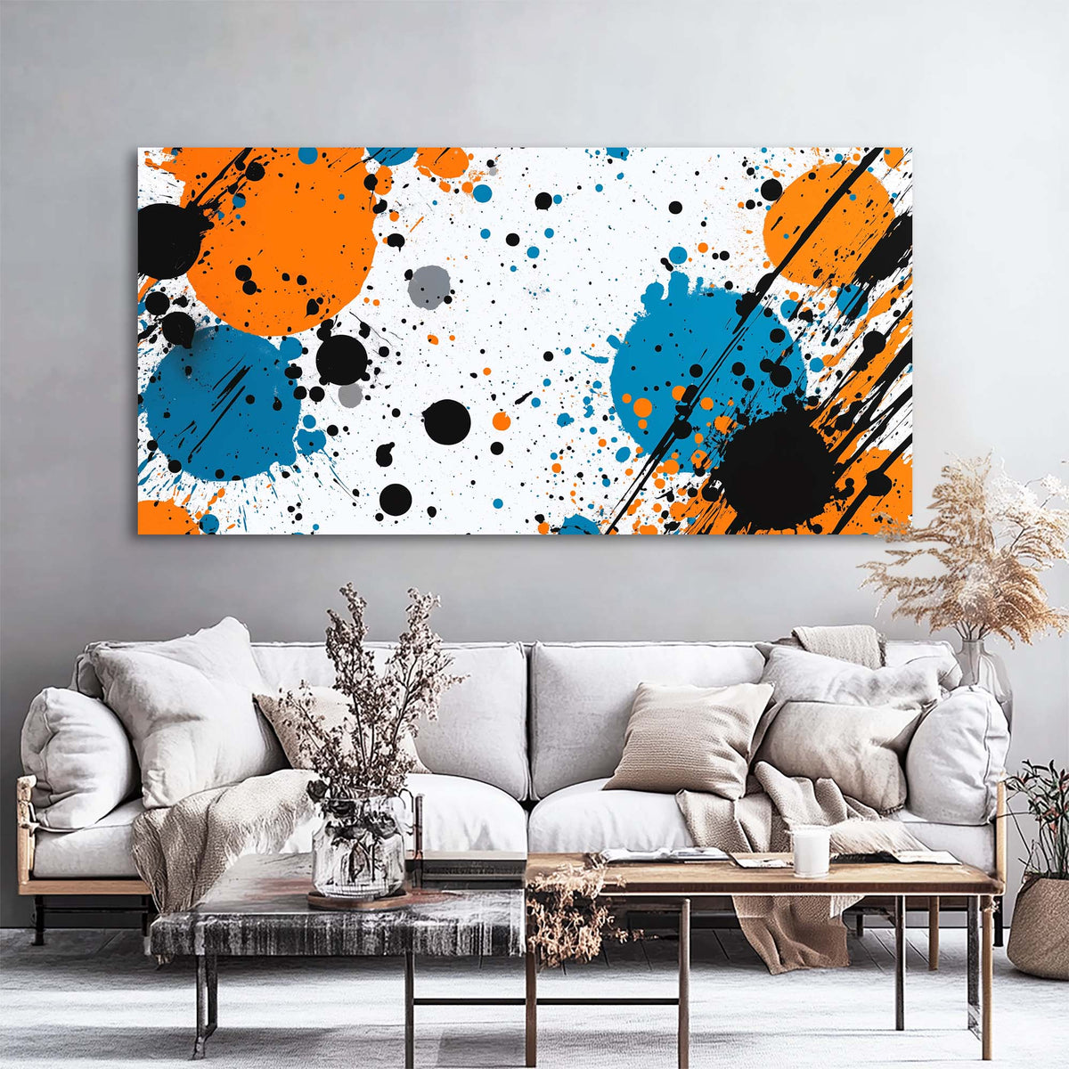 White Abstract Abstract Wall Art for Living Room Canvas Painting Prints Artwork Family Bedroom Office Decor