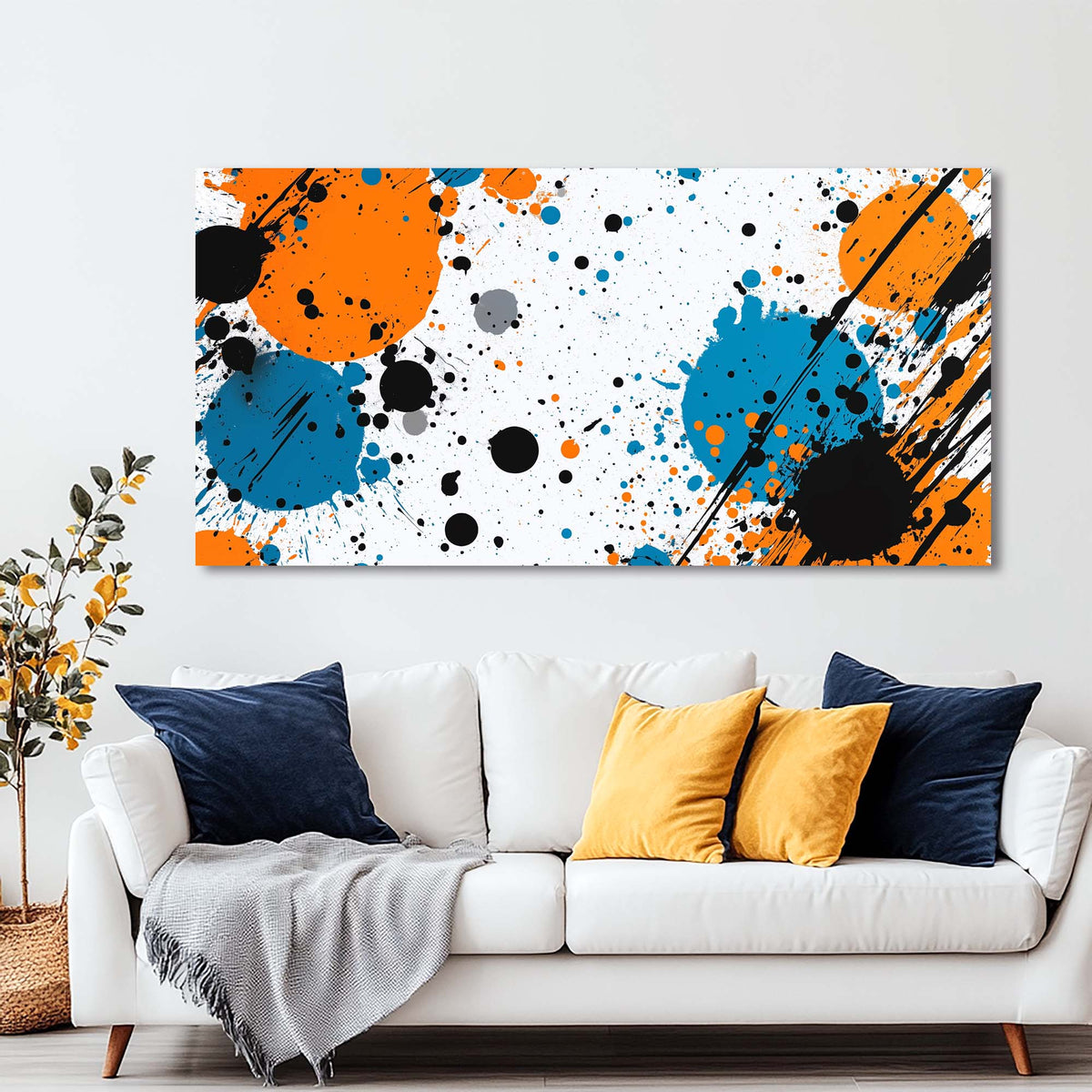 White Abstract Abstract Wall Art for Living Room Canvas Painting Prints Artwork Family Bedroom Office Decor