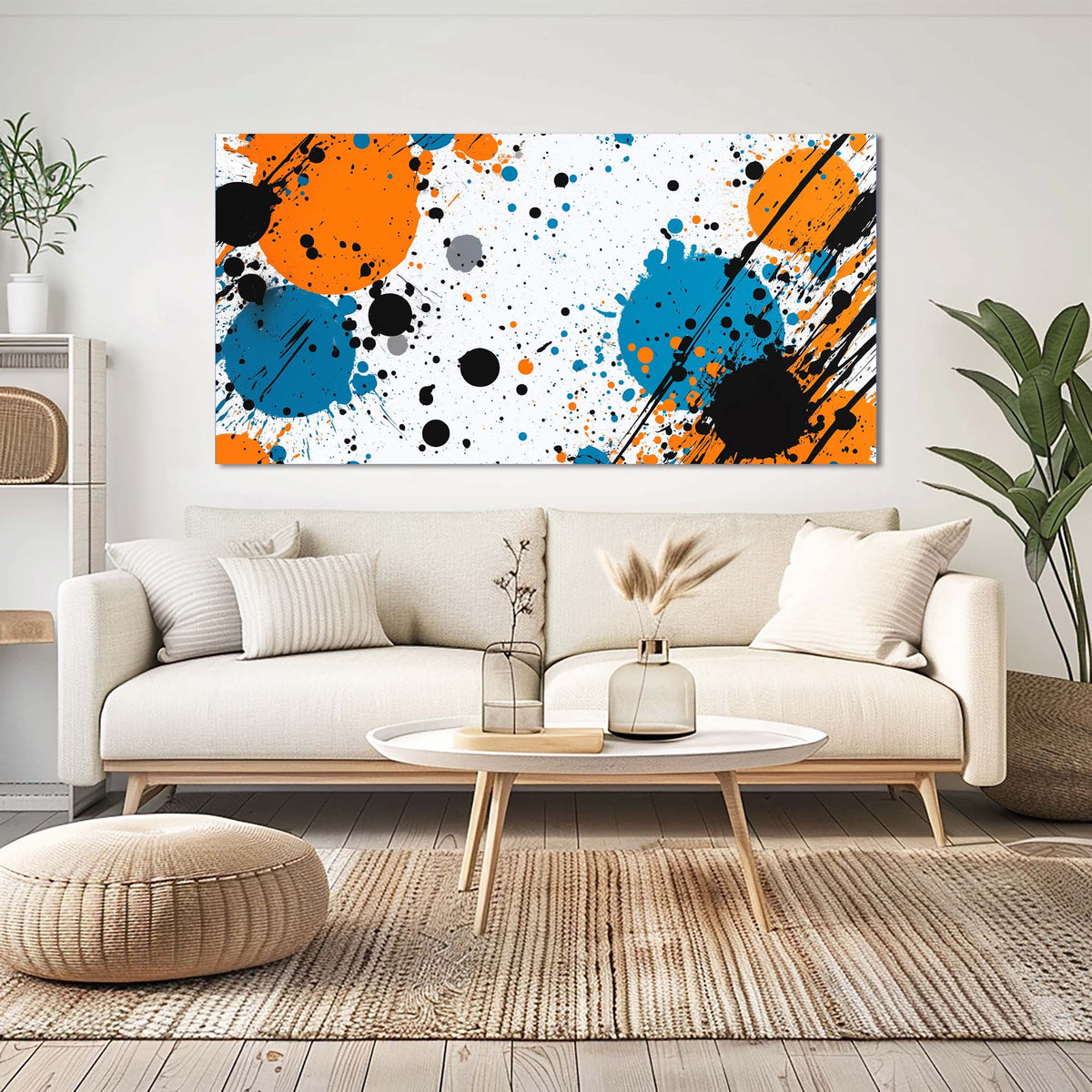 White Abstract Abstract Wall Art for Living Room Canvas Painting Prints Artwork Family Bedroom Office Decor