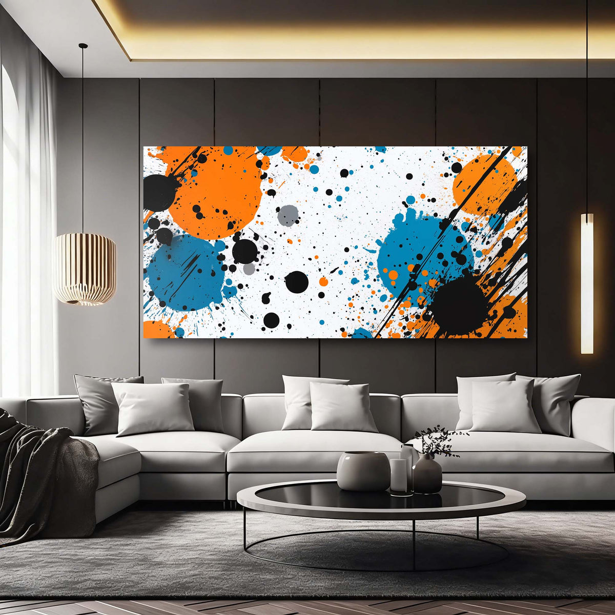 White Abstract Abstract Wall Art for Living Room Canvas Painting Prints Artwork Family Bedroom Office Decor