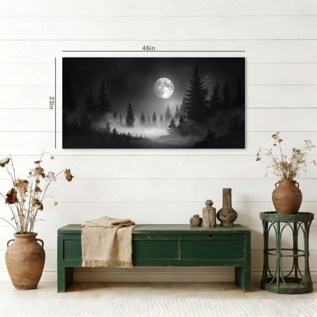 Navy Blue Black and White Nature Canvas Wall Art for Living Room Prints Artwork Bedroom Office Decor