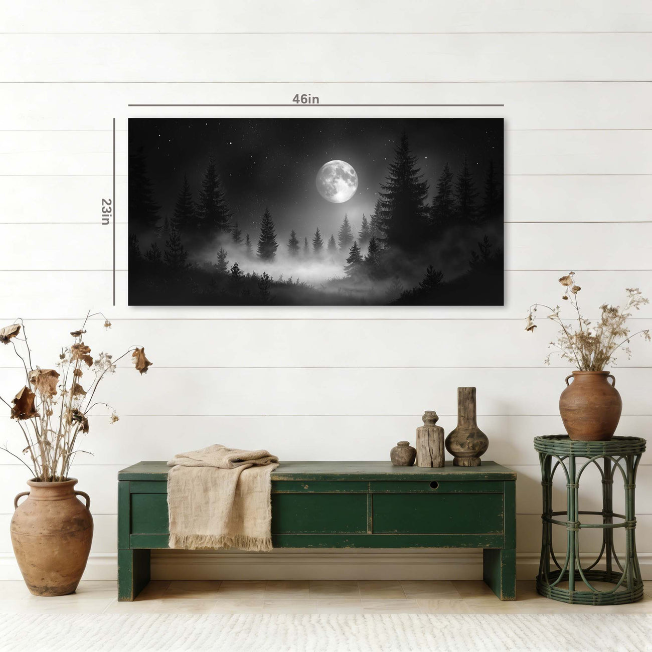Navy Blue Black and White Nature Canvas Wall Art for Living Room Prints Artwork Bedroom Office Decor