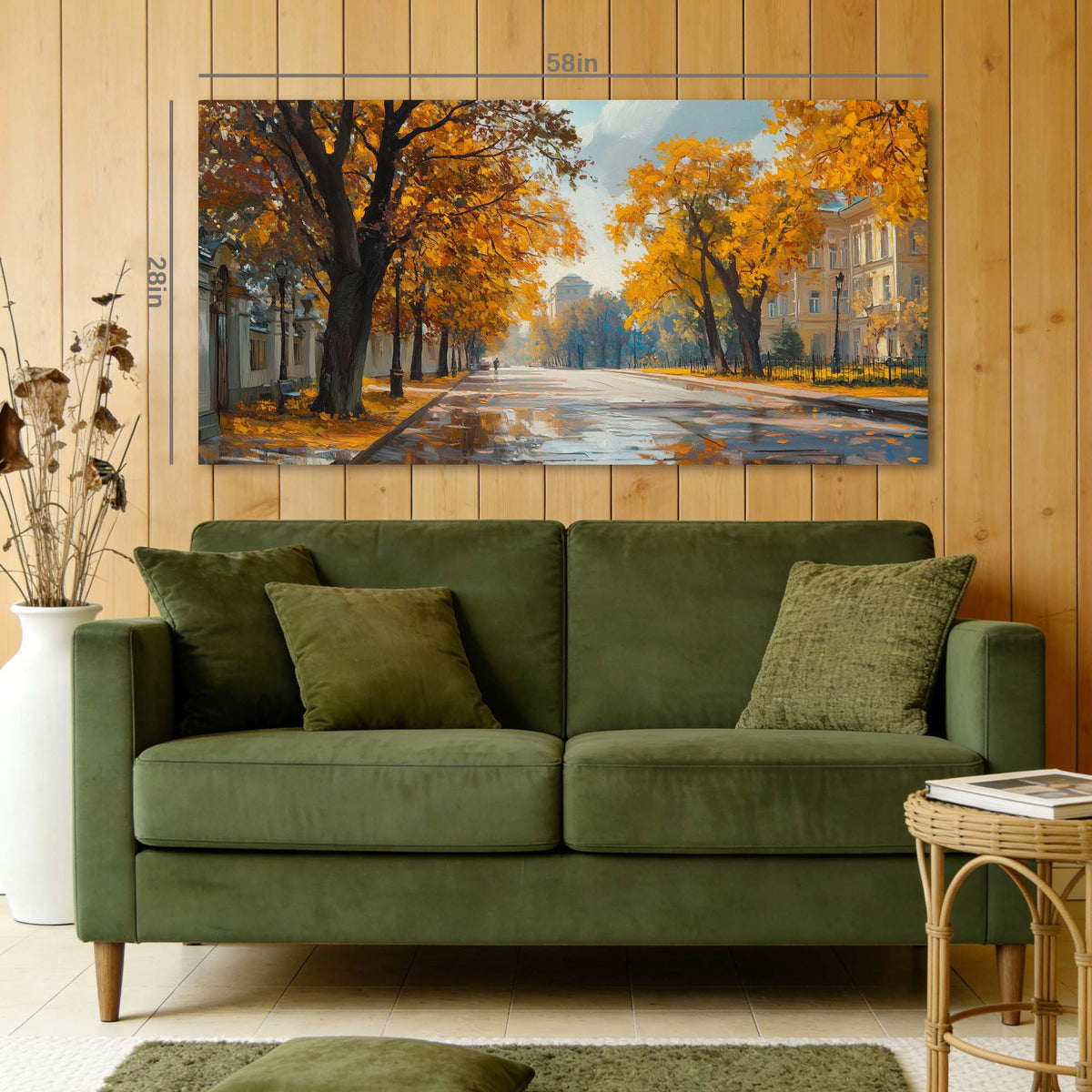 Navy Blue Nature Wall Art for Living Room Canvas Painting Prints Art Deco Artwork Office Bedroom Decor