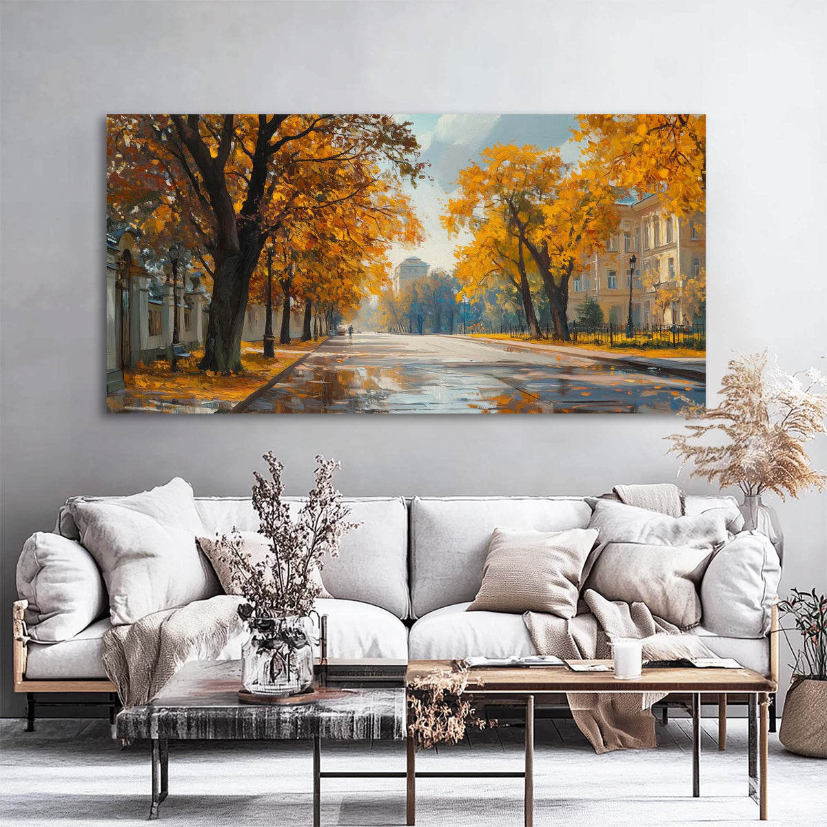 Navy Blue Nature Wall Art for Living Room Canvas Painting Prints Art Deco Artwork Office Bedroom Decor