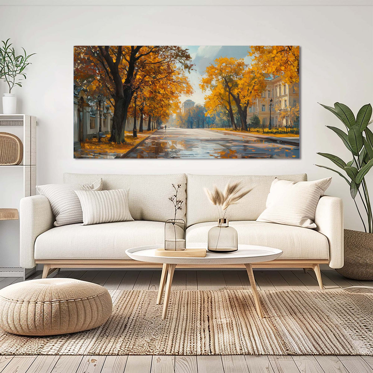 Navy Blue Nature Wall Art for Living Room Canvas Painting Prints Art Deco Artwork Office Bedroom Decor