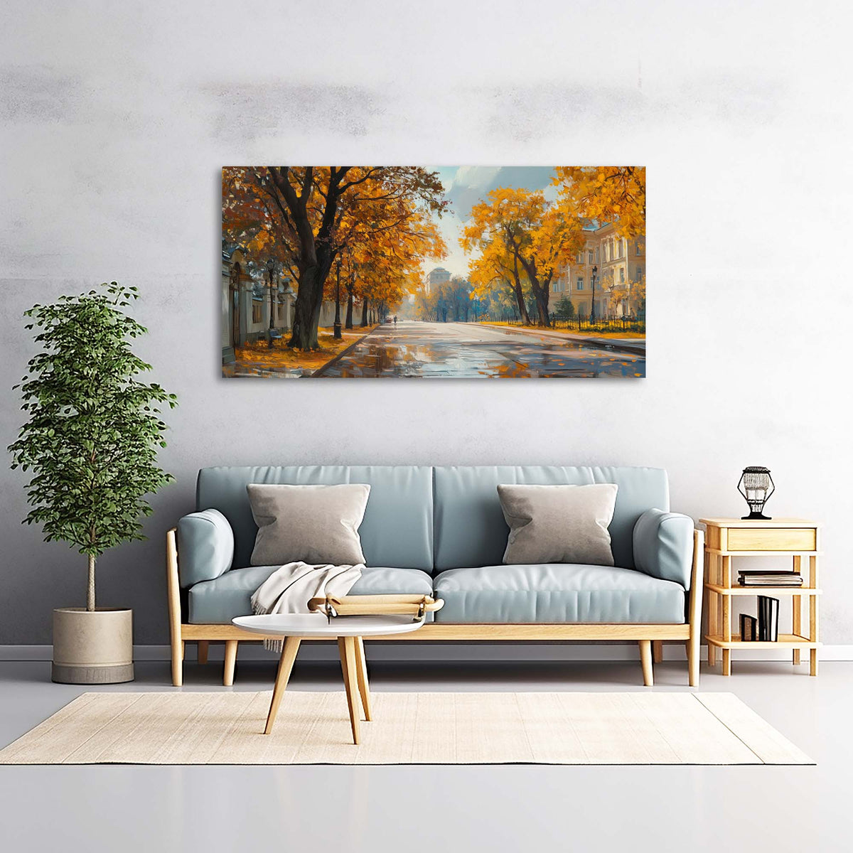 Navy Blue Nature Wall Art for Living Room Canvas Painting Prints Art Deco Artwork Office Bedroom Decor