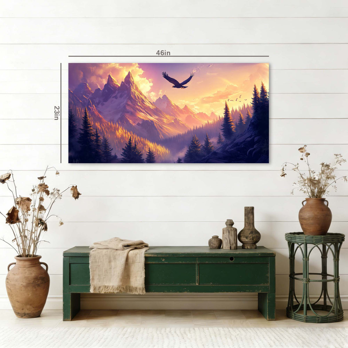 Navy Blue Fantasy Nature Wall Art Canvas Painting Prints Artwor Office Bedroom Living Room Decor