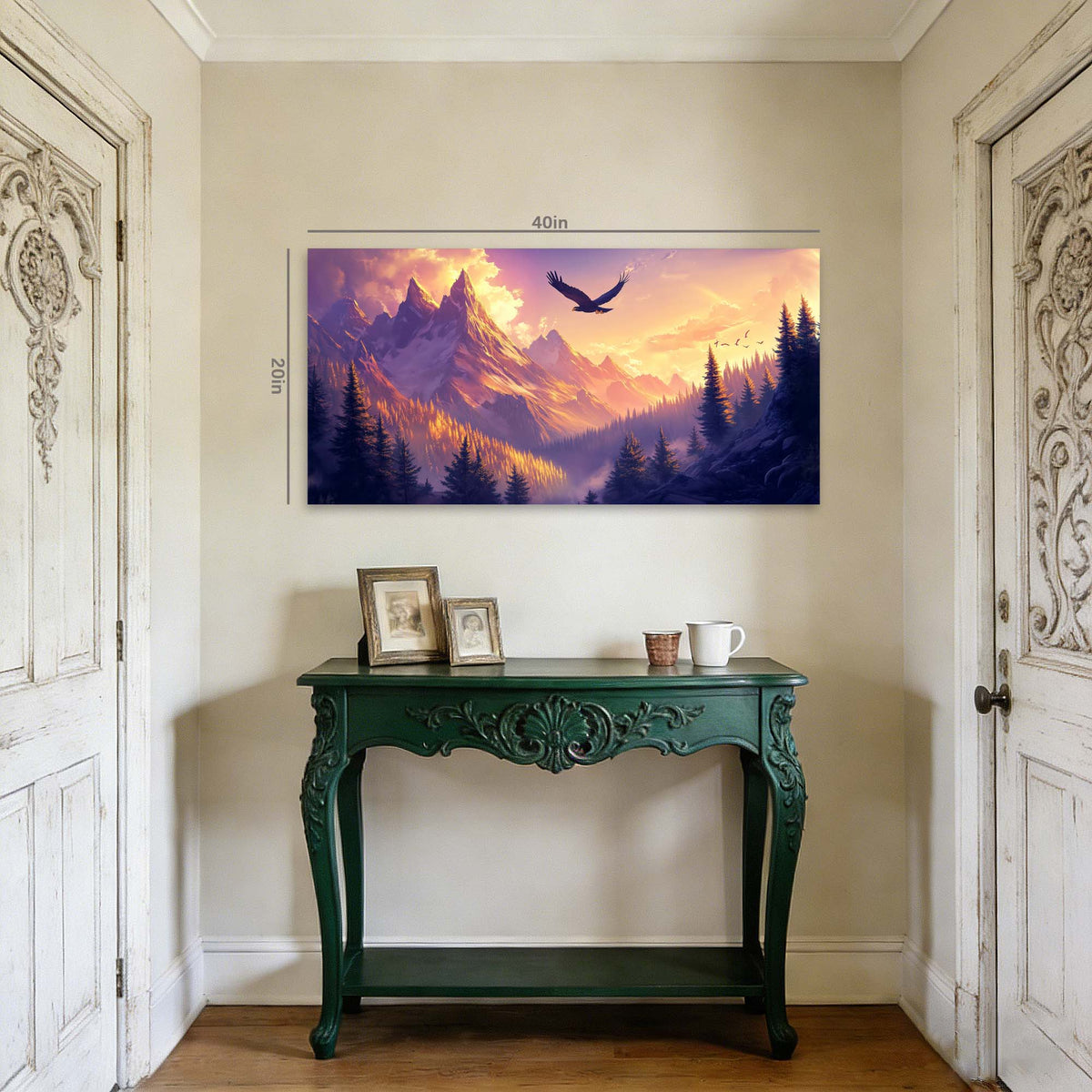 Navy Blue Fantasy Nature Wall Art Canvas Painting Prints Artwor Office Bedroom Living Room Decor