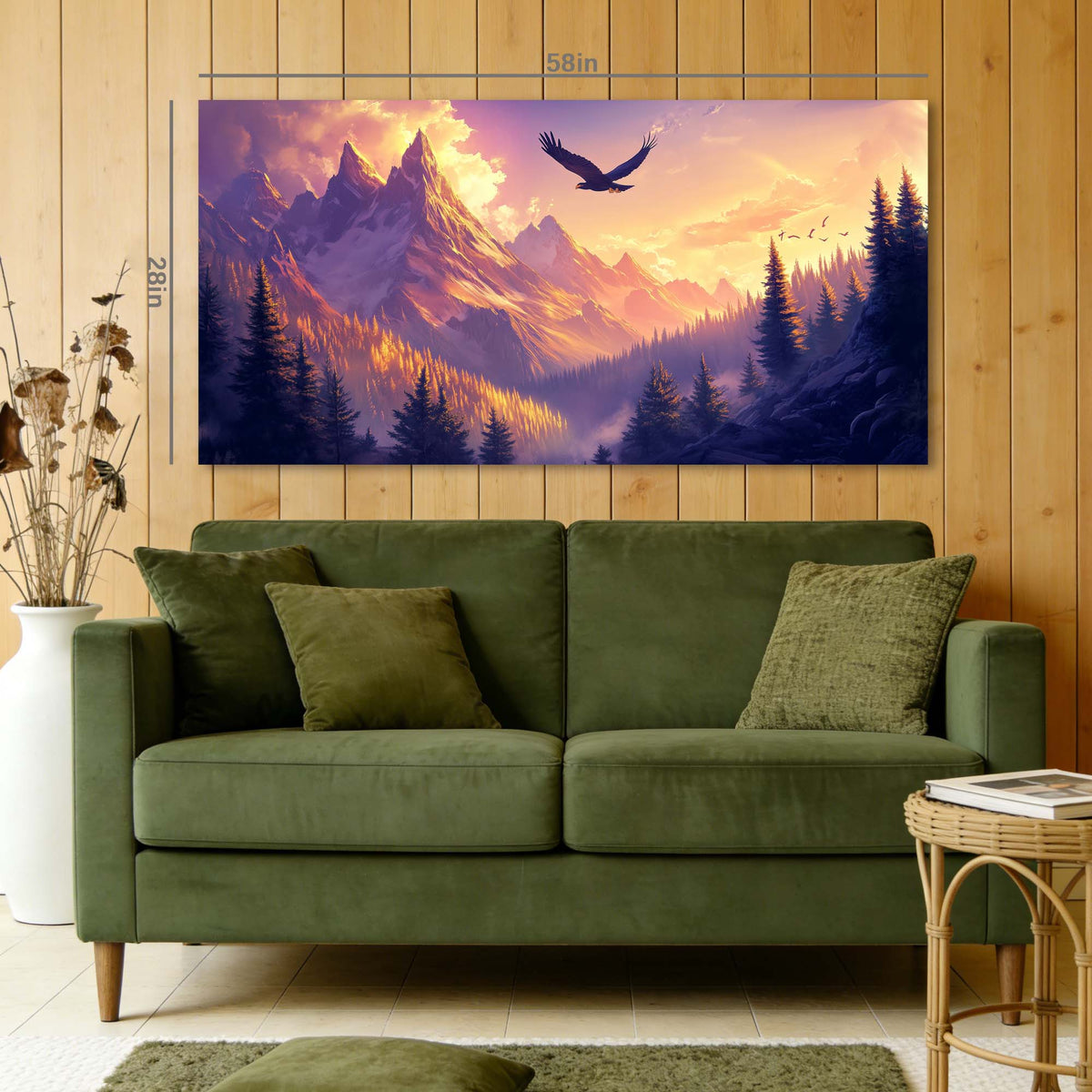 Navy Blue Fantasy Nature Wall Art Canvas Painting Prints Artwor Office Bedroom Living Room Decor