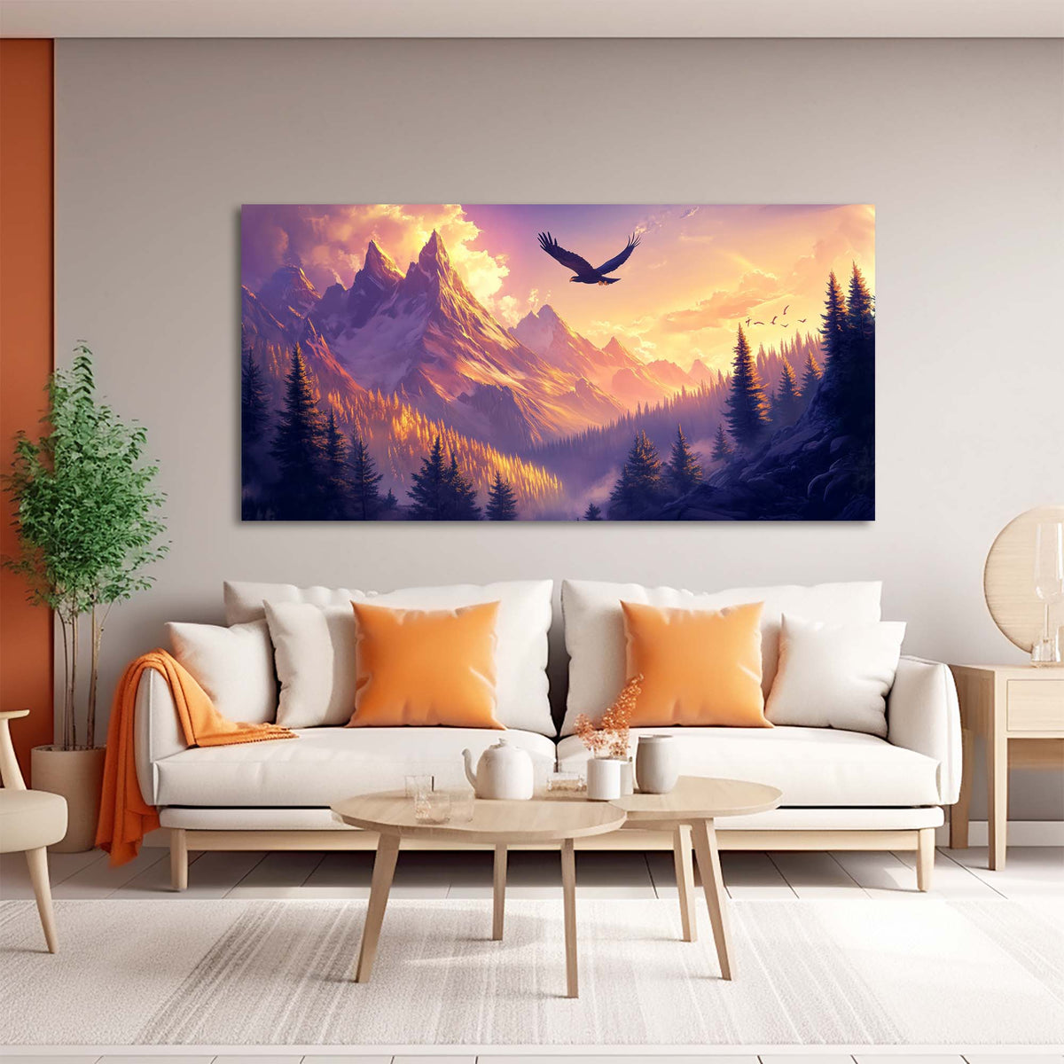 Navy Blue Fantasy Nature Wall Art Canvas Painting Prints Artwor Office Bedroom Living Room Decor