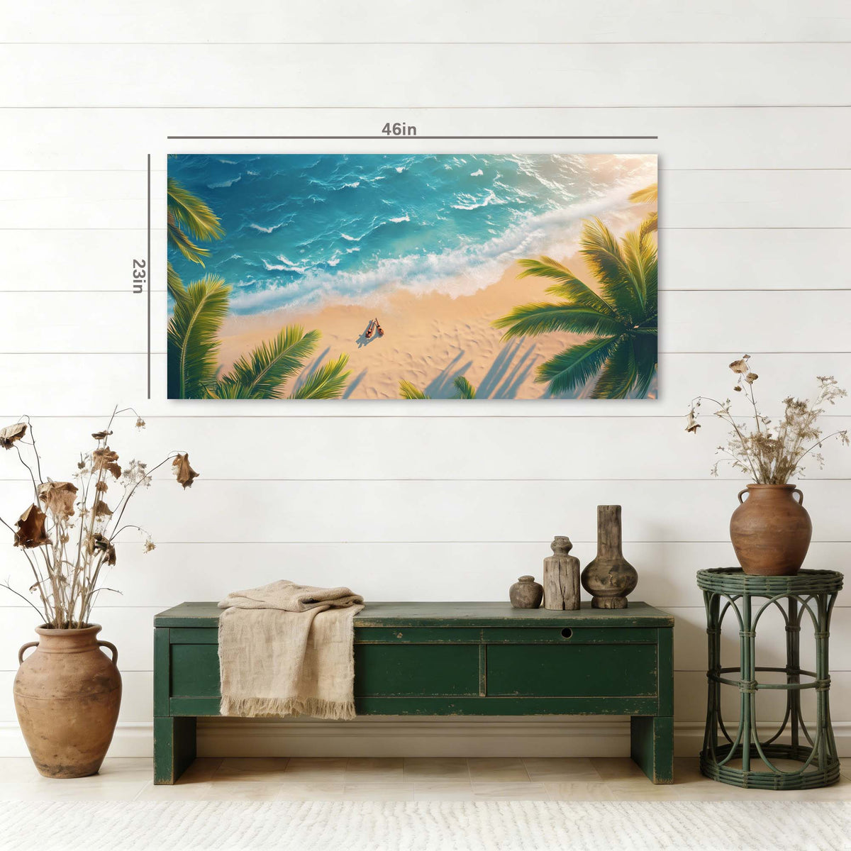 Blue Tropical Nature Canvas Wall Art for Living Room Prints Artwork Bedroom Office Decor