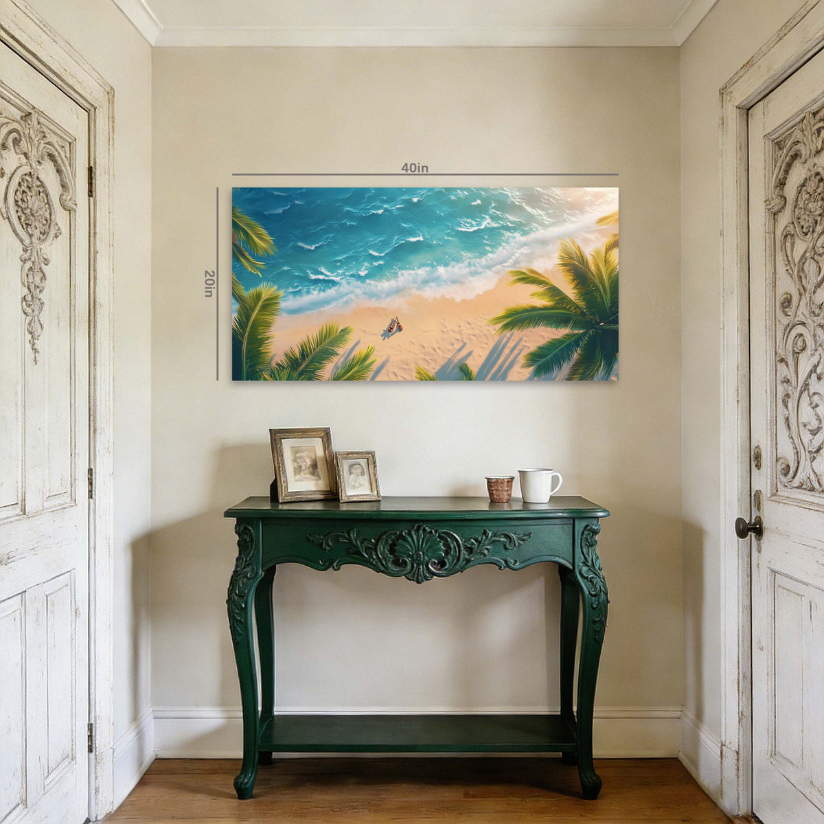 Blue Tropical Nature Canvas Wall Art for Living Room Prints Artwork Bedroom Office Decor