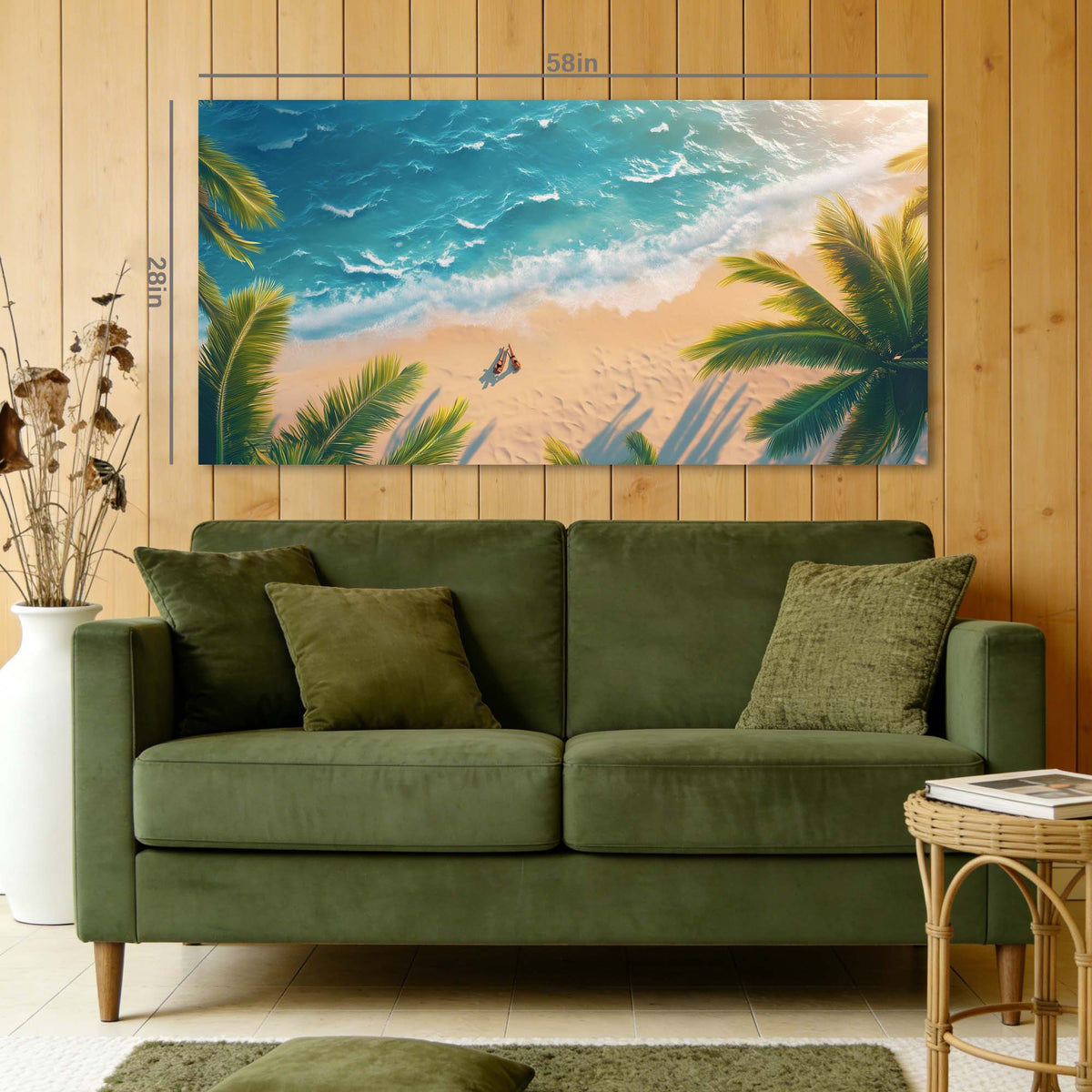 Blue Tropical Nature Canvas Wall Art for Living Room Prints Artwork Bedroom Office Decor