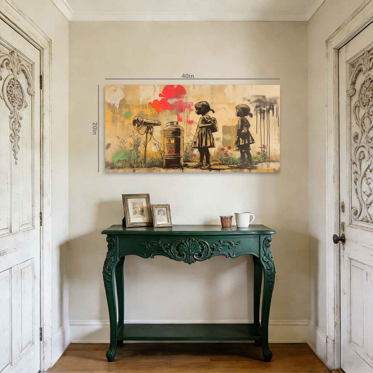 Khaki Urban Floral Wall Art Art Deco Painting Prints Canvas Artwork Living Room Family Bedroom Office Decor