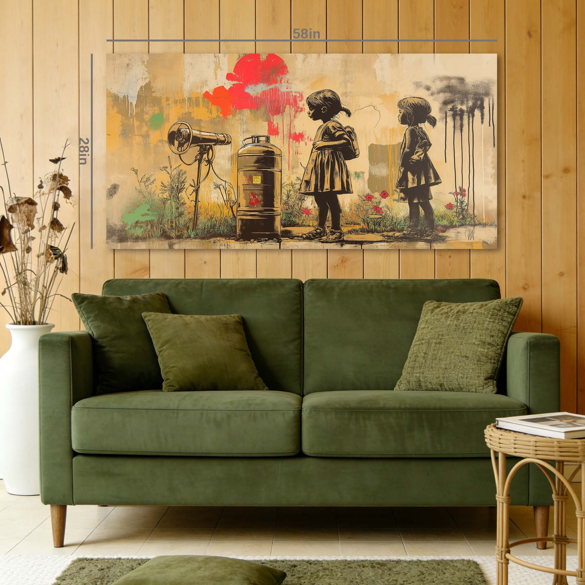 Khaki Urban Floral Wall Art Art Deco Painting Prints Canvas Artwork Living Room Family Bedroom Office Decor