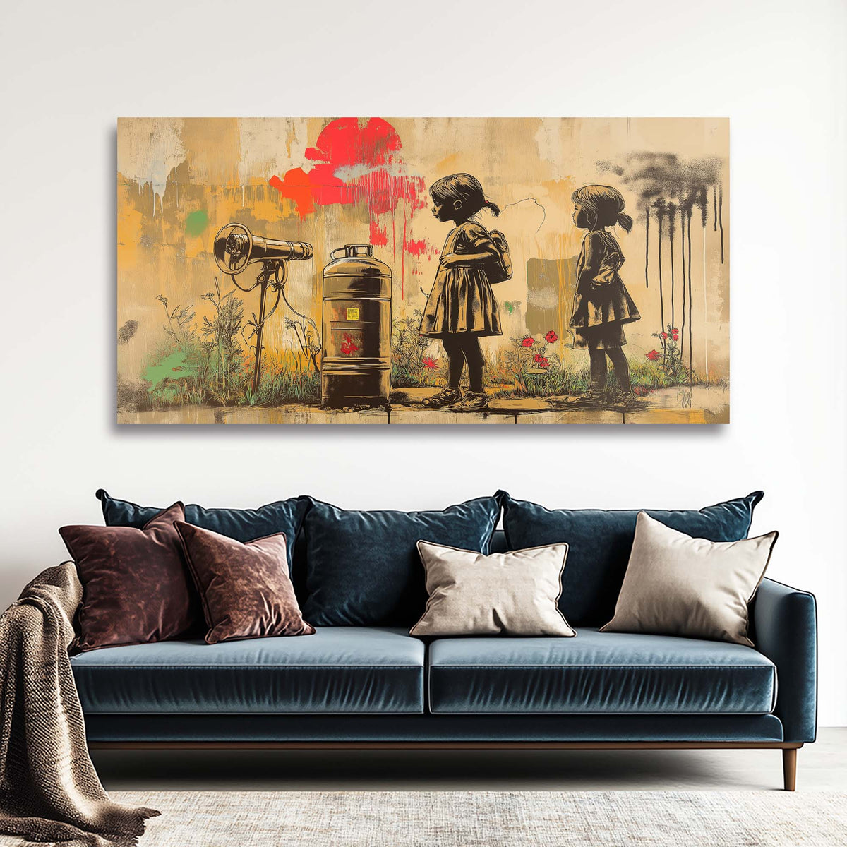 Khaki Urban Floral Wall Art Art Deco Painting Prints Canvas Artwork Living Room Family Bedroom Office Decor
