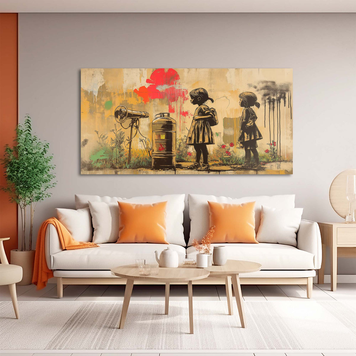 Khaki Urban Floral Wall Art Art Deco Painting Prints Canvas Artwork Living Room Family Bedroom Office Decor