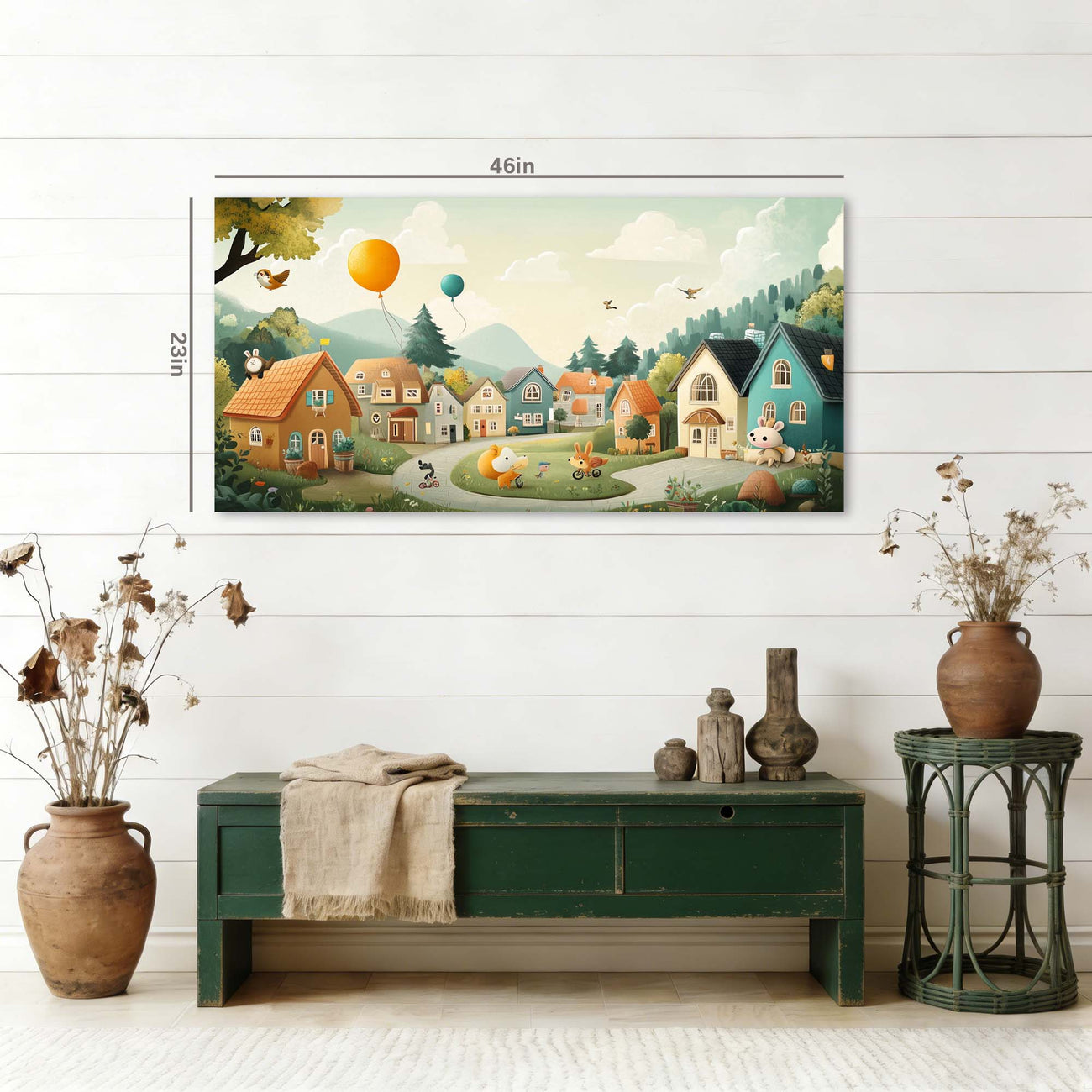 Green Fantasy Fairytale Wall Art Art Deco Painting Prints Canvas Artwork Living Room Family Bedroom Office Decor