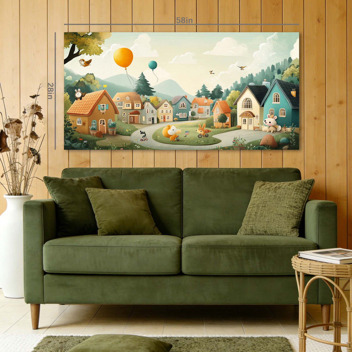 Green Fantasy Fairytale Wall Art Art Deco Painting Prints Canvas Artwork Living Room Family Bedroom Office Decor