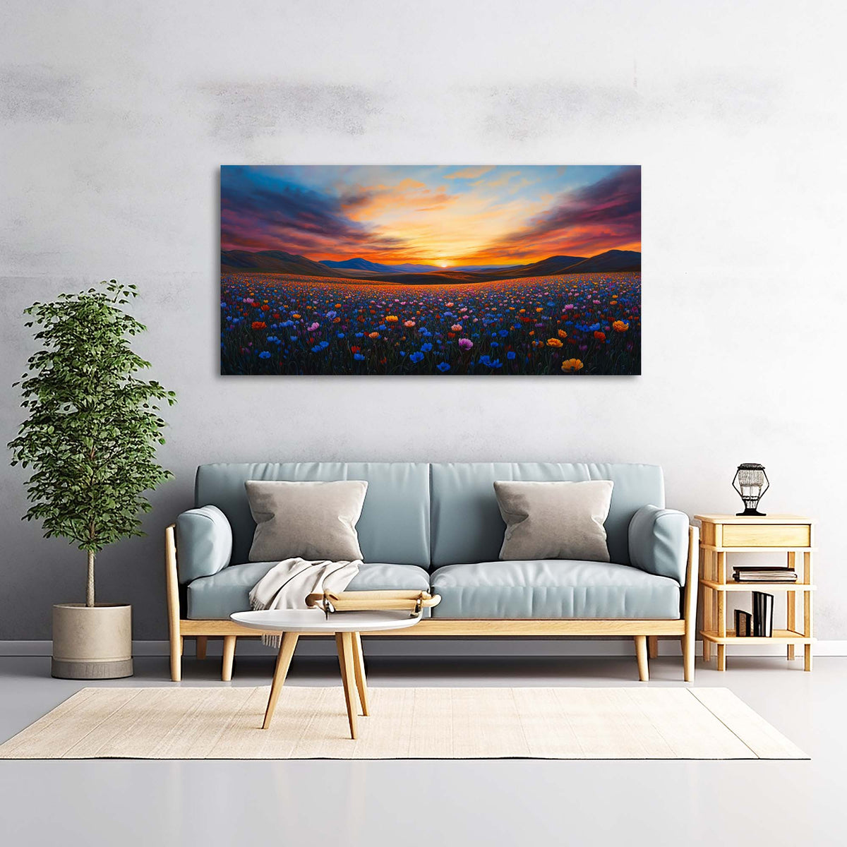 Pink Pretty Floral Canvas Wall Art for Living Room Prints Artwork Bedroom Office Decor