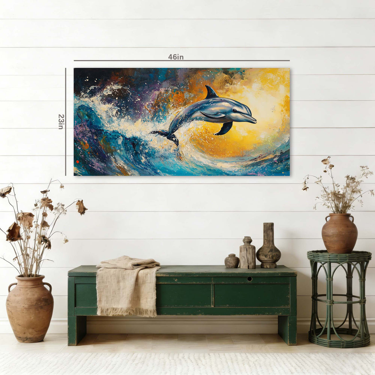 Navy Blue Animals Wall Art for Living Room Canvas Painting Prints Art Deco Artwork Office Bedroom Decor