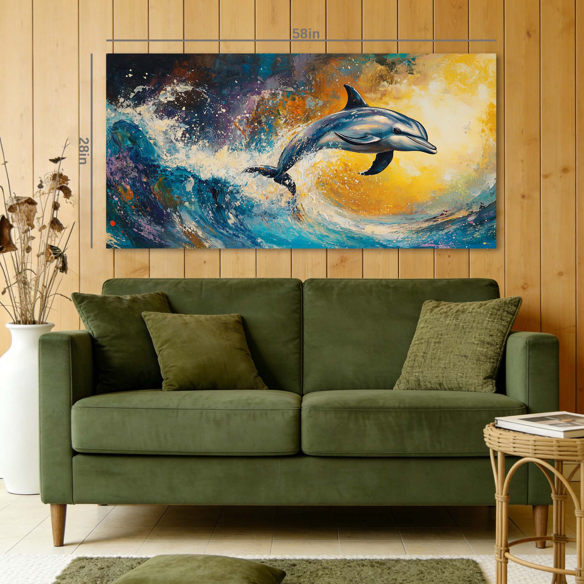 Navy Blue Animals Wall Art for Living Room Canvas Painting Prints Art Deco Artwork Office Bedroom Decor