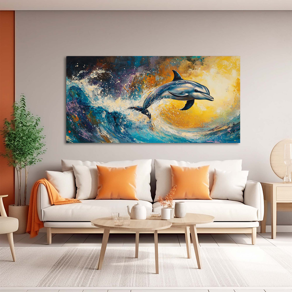 Navy Blue Animals Wall Art for Living Room Canvas Painting Prints Art Deco Artwork Office Bedroom Decor