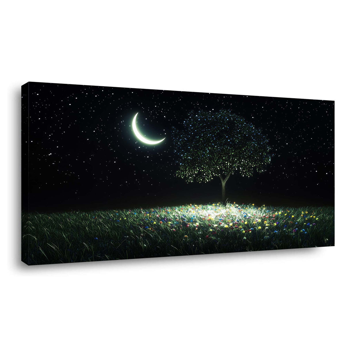 Navy Blue Fantasy Nature Canvas Wall Art for Living Room Prints Artwork Bedroom Office Decor