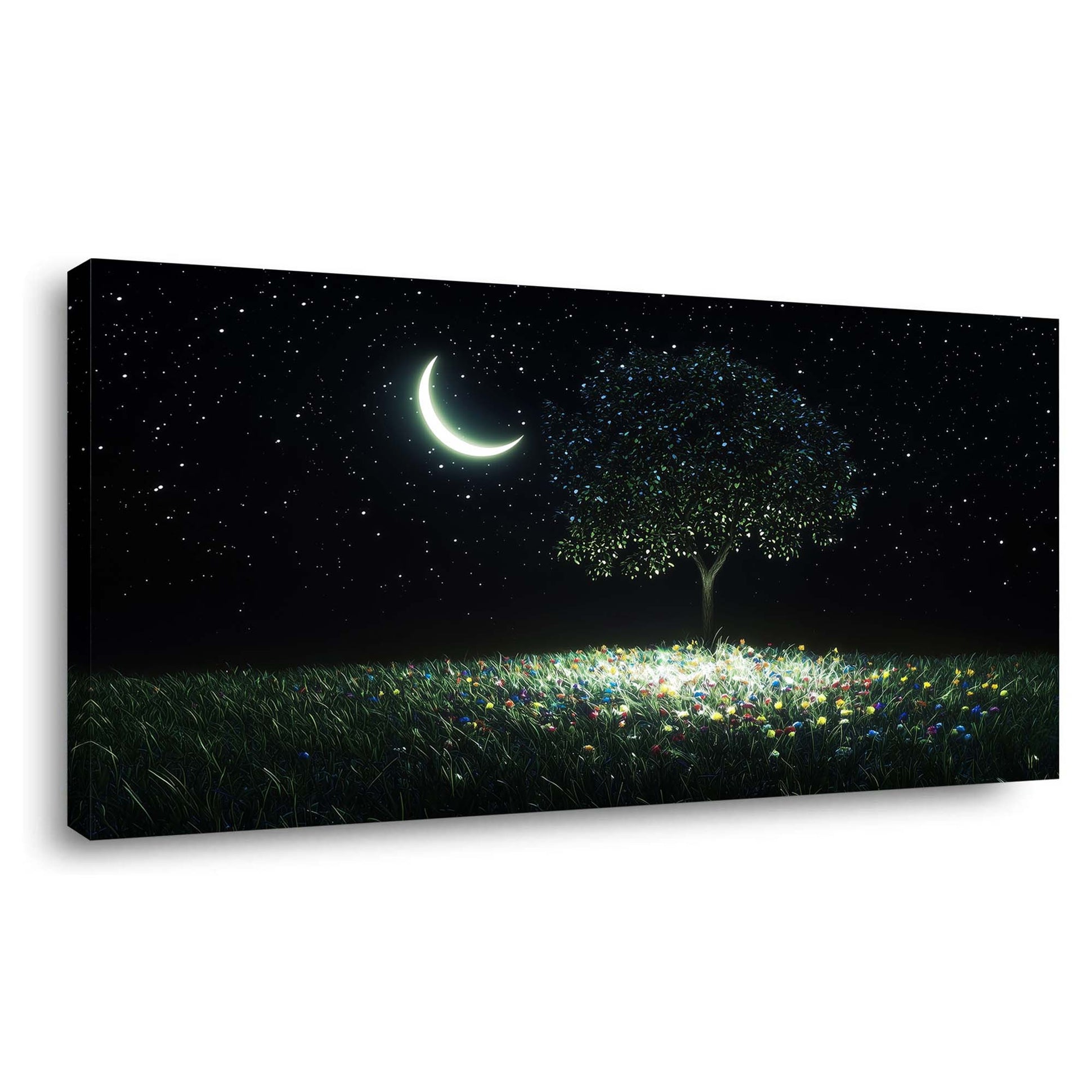Navy Blue Fantasy Nature Canvas Wall Art for Living Room Prints Artwork Bedroom Office Decor