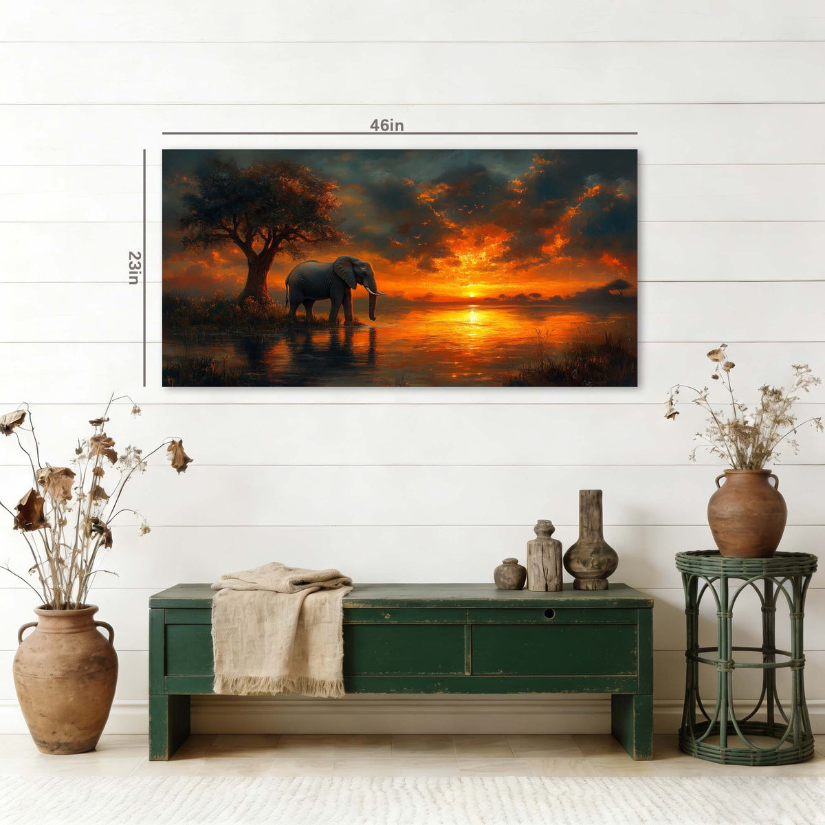 Orange Animals Wall Art for Living Room Canvas Painting Prints Art Deco Artwork Office Bedroom Decor