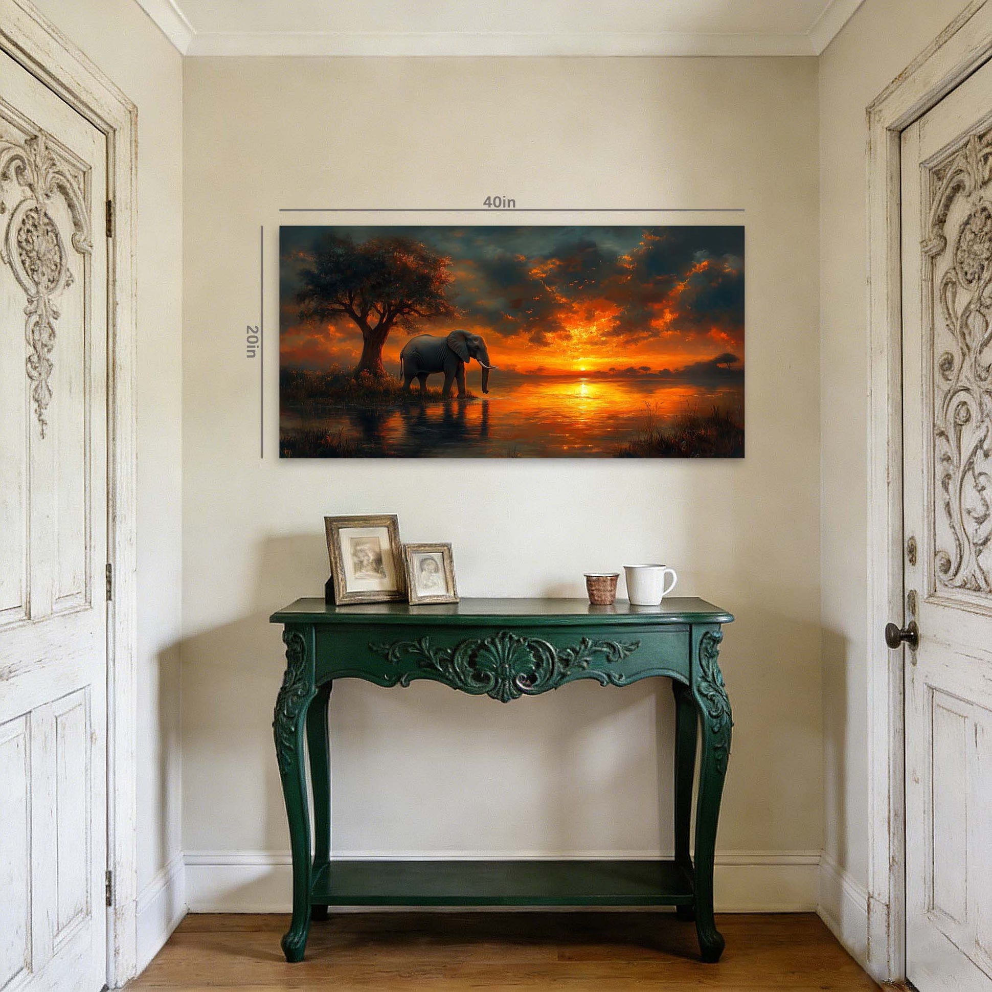 Orange Animals Wall Art for Living Room Canvas Painting Prints Art Deco Artwork Office Bedroom Decor