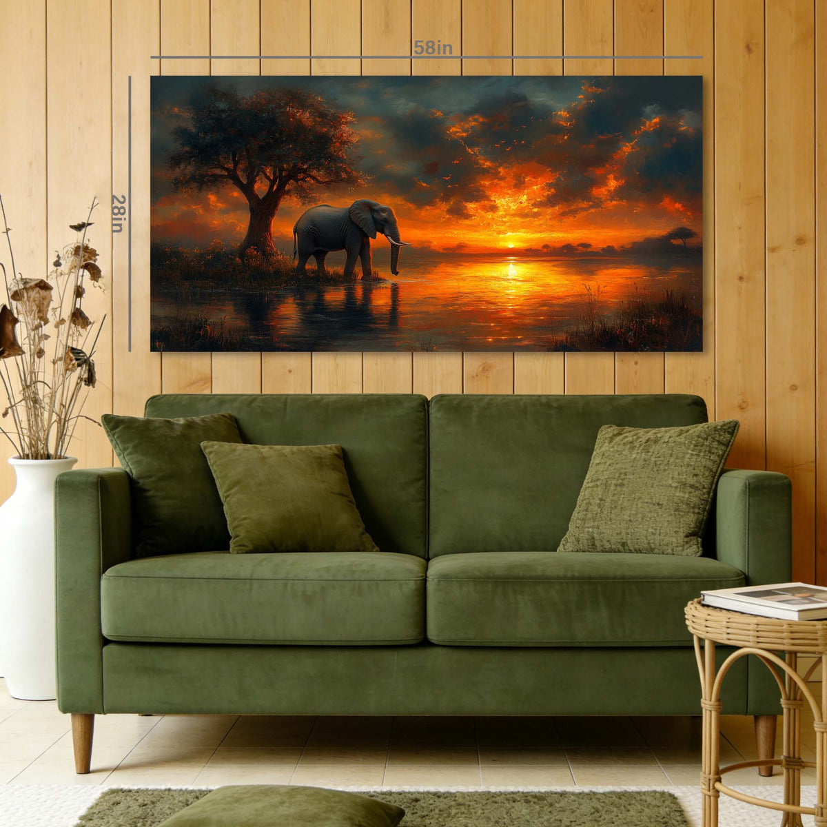 Orange Animals Wall Art for Living Room Canvas Painting Prints Art Deco Artwork Office Bedroom Decor