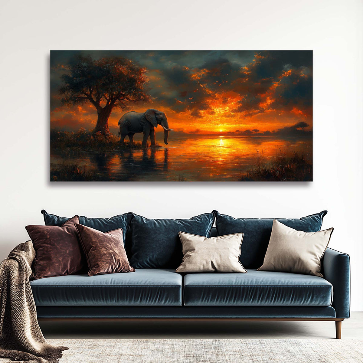 Orange Animals Wall Art for Living Room Canvas Painting Prints Art Deco Artwork Office Bedroom Decor