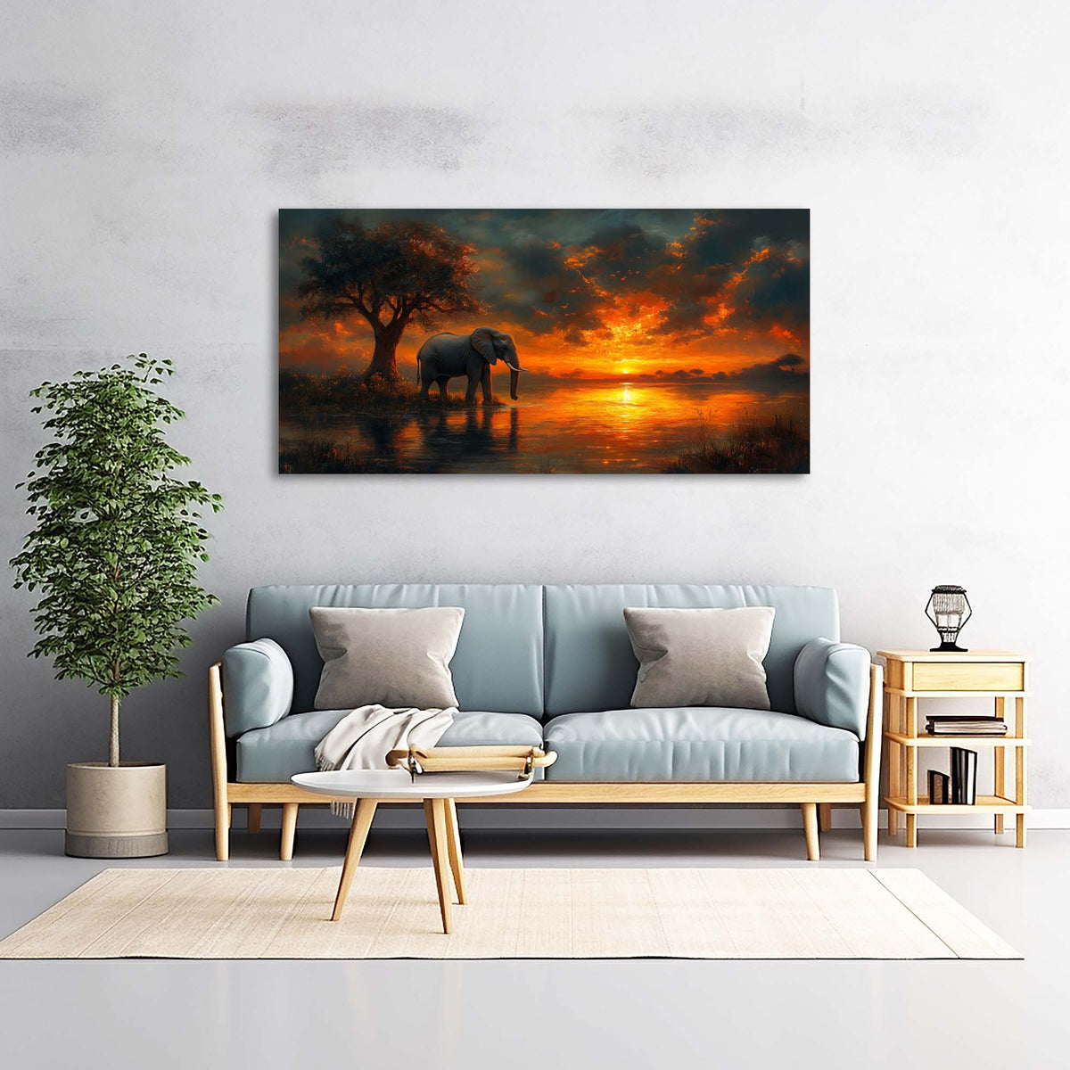 Orange Animals Wall Art for Living Room Canvas Painting Prints Art Deco Artwork Office Bedroom Decor