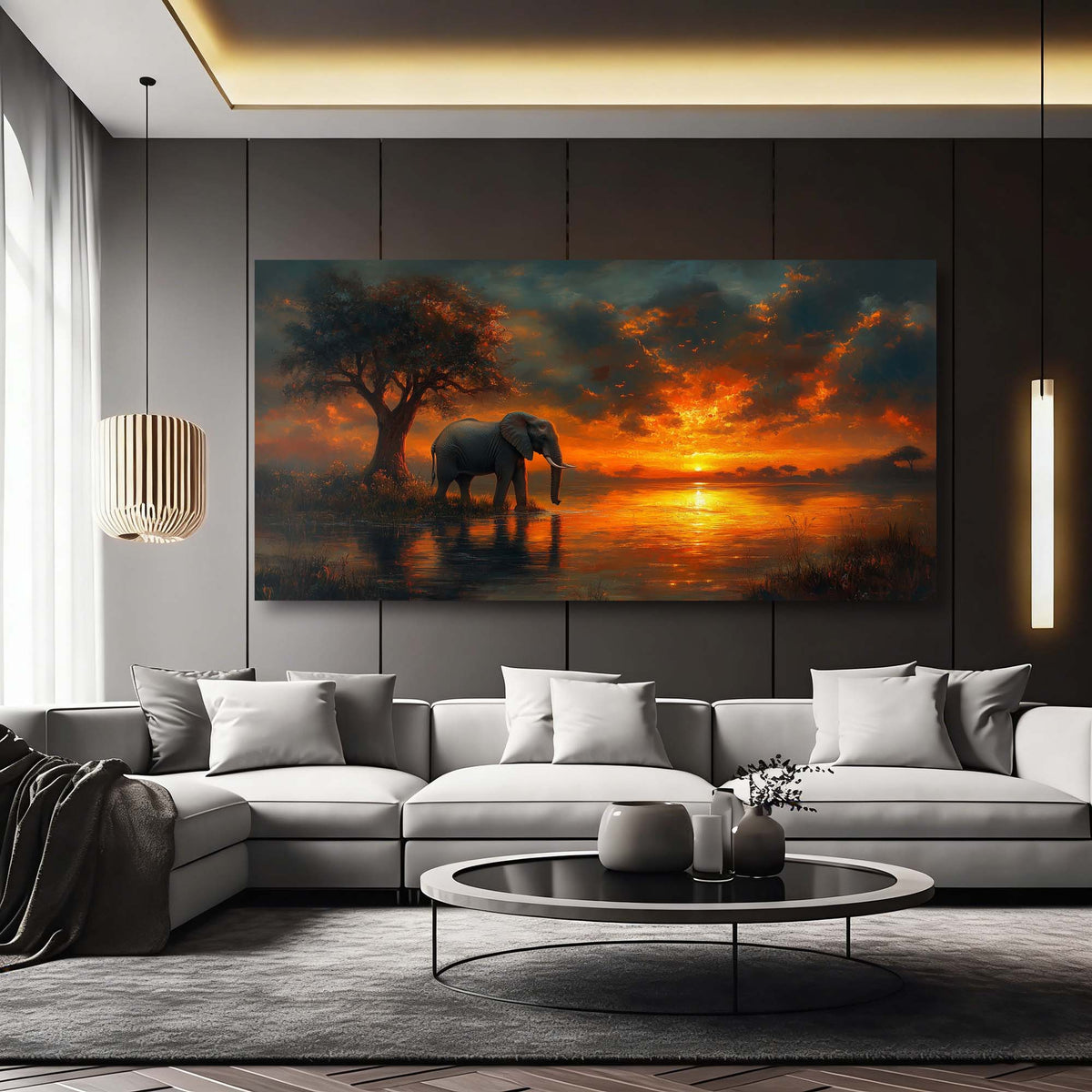 Orange Animals Wall Art for Living Room Canvas Painting Prints Art Deco Artwork Office Bedroom Decor