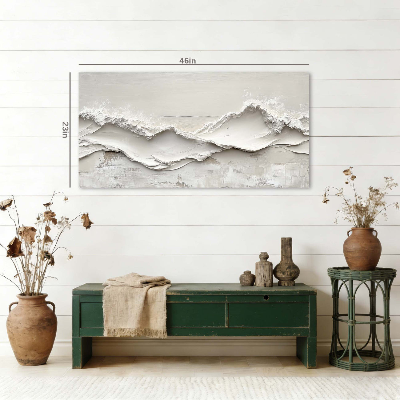 White Abstract Wall Art for Living Room Canvas Painting Prints Art Deco Artwork Office Bedroom Decor