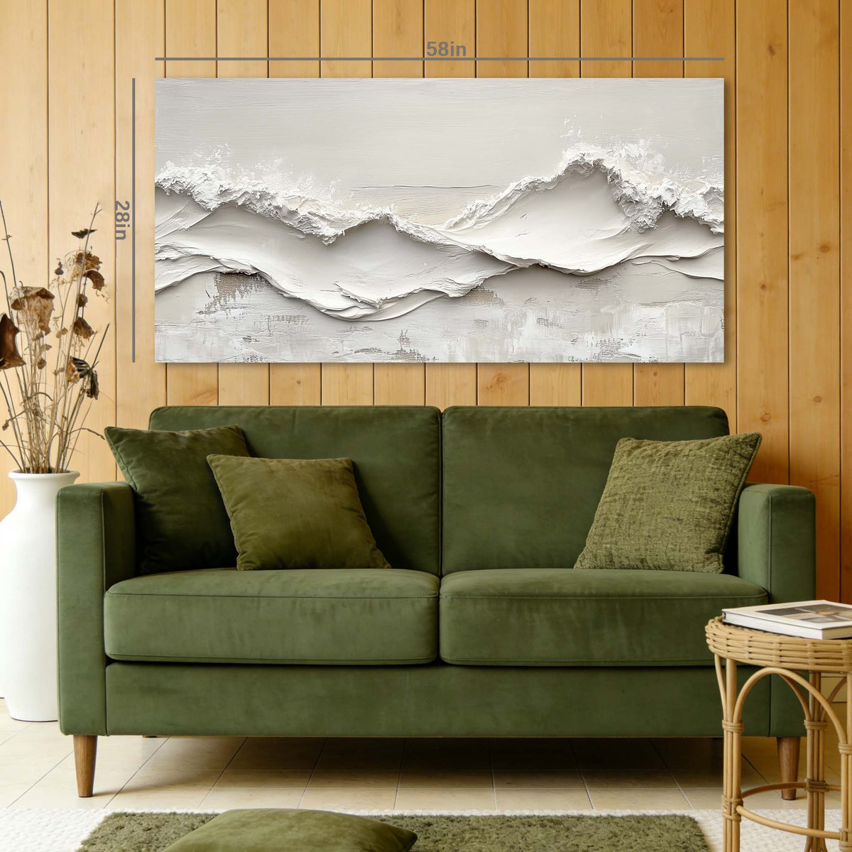 White Abstract Wall Art for Living Room Canvas Painting Prints Art Deco Artwork Office Bedroom Decor