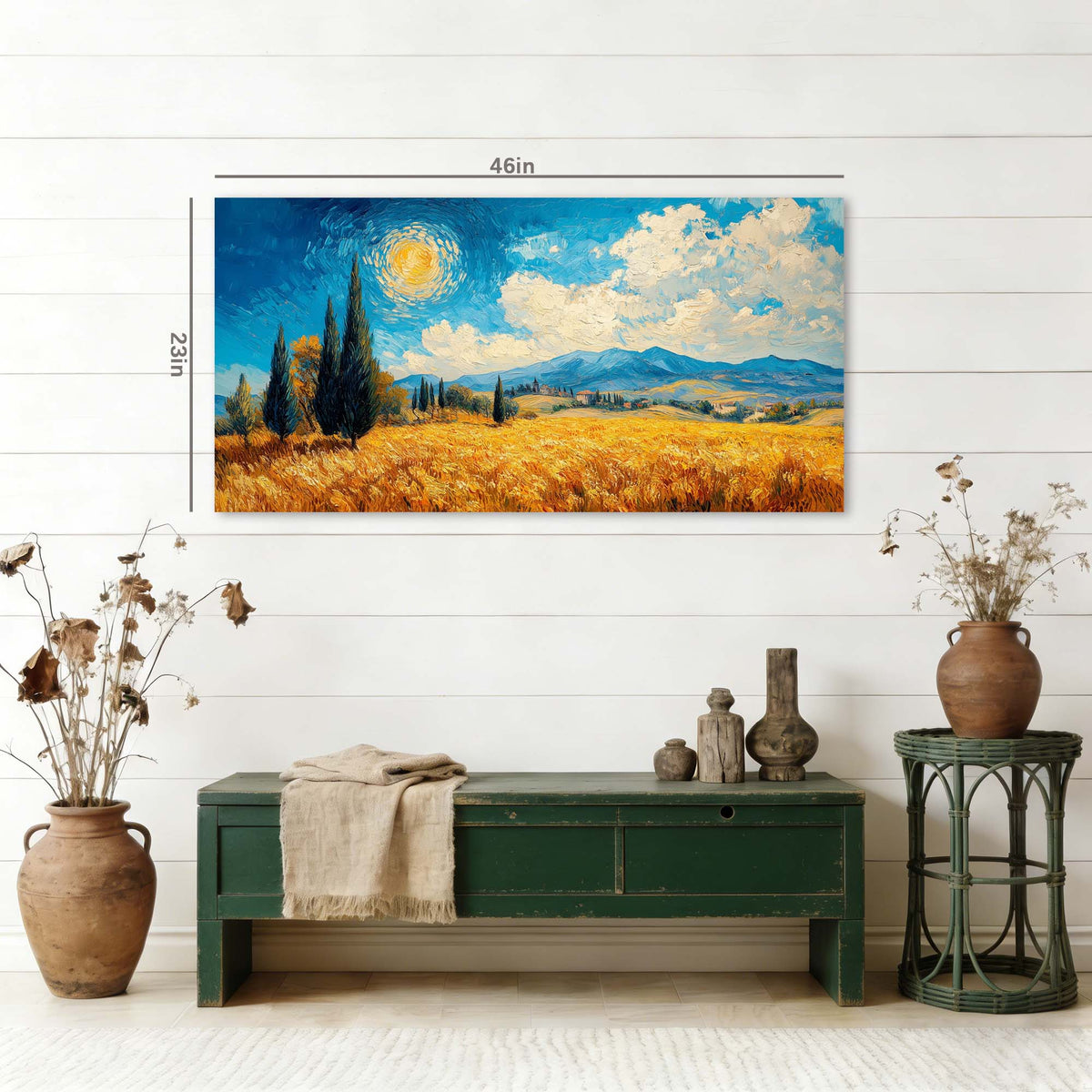 Khaki Country Nature Wall Art Modern Canvas Painting Prints Artwork Office Hallway Bedroom Living Room Decor