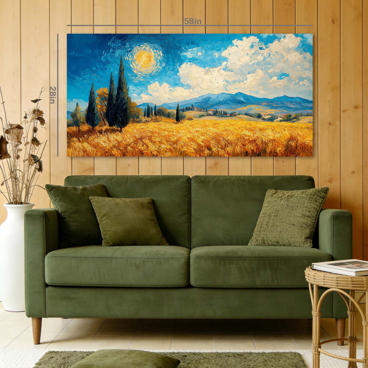 Khaki Country Nature Wall Art Modern Canvas Painting Prints Artwork Office Hallway Bedroom Living Room Decor